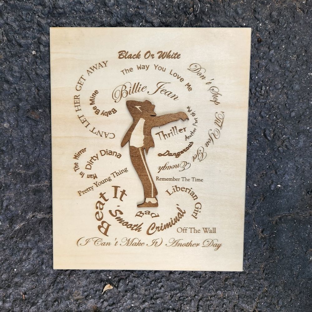 Shadowbox frame with Michael Jackson engraved